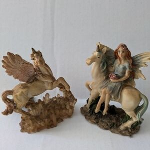 Unicorn Pegasus fairy decor. 2 pieces included as shown